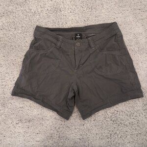 KUHL Kontra Shorts Women's 8 Gray Olive Hiking Outdoor 6" Gorpcore Nylon Spandex